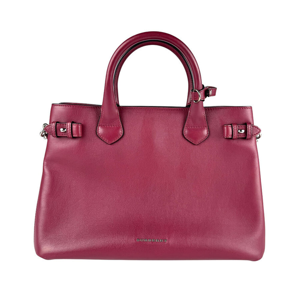 Burberry Handbag Shoulder Bag Leather Wine Red - Picture 1 of 4